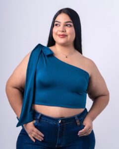 Top-Cropped Monaco Cyan